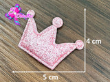 CMS30058 - Tela Glitter de 5cm x 4cm - Corona Rosada