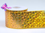 Rollo de 10 metros - Listón Holograma de 7,5 cm - Metalizado Amarillo (por rollo)