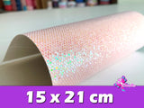 HV000019 - 6 Hojas de Vinil de 15x21 cm - Glitter Panal Pasteles (Pequeñas)