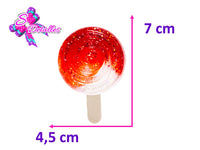 CMR06B10 - Paleta Pequeña Roja de 7cm por 4,5cm 