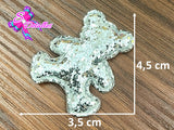 CMS30250 -Glitter de 4,5cm x 3,5cm - Osito Plateado