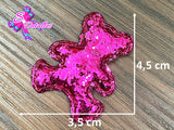 CMS30251 -Glitter de 4,5cm x 3,5cm - Osito Fucsia