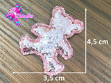 CMS30252 -Glitter de 4,5cm x 3,5cm - Osito Rosado