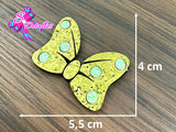 CMS30066 - Fieltro Glitter de 5,5cm x 4cm - Moño Minnie Dorado