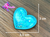 CMS30068 - Vinil Glitter de 3,5cm x 3cm - Corazon Azul