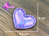 CMS30069 - Vinil Glitter de 3,5cm x 3cm - Corazon Morado