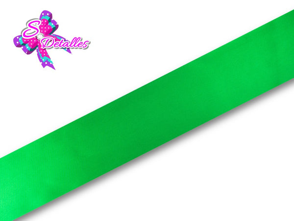 Listón Satinado Unicolor de 2,2 cm – 579, Verde Bandera, Verde, 