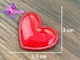 CMS30070 - Vinil Glitter de 3,5cm x 3cm - Corazon Rojo