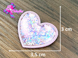 CMS30071 - Vinil Glitter de 3,5cm x 3cm - Corazon Rosado