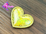 CMS30072 - Vinil Glitter de 3,5cm x 3cm - Corazon Dorado