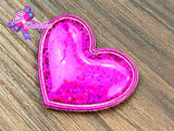 CMS30A73 - Vinil Glitter de 3,5cm x 3cm - Corazon Fucsia