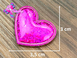 CMS30A73 - Vinil Glitter de 3,5cm x 3cm - Corazon Fucsia