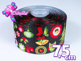 LBP27377 - Listón Impreso de 7,5 cm - Navidad (por metro)