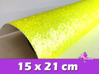 HV000024 - 5 Hojas de Vinil de 15x21 cm - Glitter Fluorescente (Pequeñas)