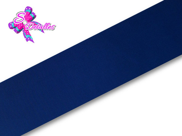 Listón Barrotado Unicolor de 3,8 cm – 365, Lt. Navy, Azul Cobalto, 
