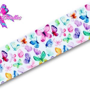 LBP06008 - Listón Estampado de 5,0 cm - Mariposas (por Metro)