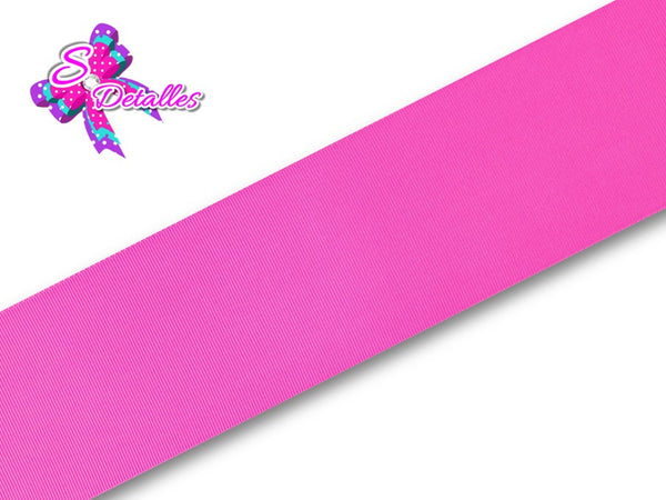 Listón Barrotado Unicolor de 7,5 cm – 156, Hot Pink, Rosa, 