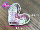 CMS20008 - Corazon Lentejuela 4,5cm por 4,5cm - Rosa/Tornasol