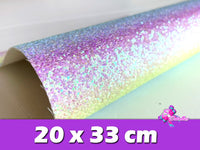 HV000026 - 5 Hojas de Vinil de 20x33 cm - Glitter Multicolor (Medianas)