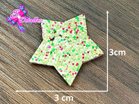 CMS30006 - Fieltro Glitter de 3cm x 3cm - Estrellas Multicolor