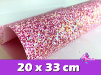 HV000027 - 6 Hojas de Vinil de 20x33 cm - Glitter Mini Lentejuelas (Medianas)
