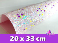 HV000029 - 6 Hojas de Vinil de 20x33 cm - Glitter Brillo en Oscuridad (Medianas)