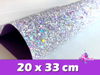 HV000029 - 6 Hojas de Vinil de 20x33 cm - Glitter Brillo en Oscuridad (Medianas)
