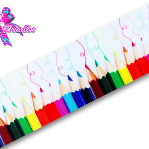 LBP07097 - Listón Estampado de 7,5 cm - Escuela (por Metro)