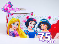 LBP07286 - Listón Impreso de 7,5 cm - Princesas (por metro)