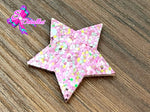 CMS30009 - Fieltro Glitter de 3cm x 3cm - Estrellas Rosa Multicolor