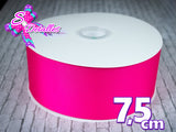Listón Barrotado Unicolor de 7,5 cm – 175, Shocking Pink, Fucsia, 