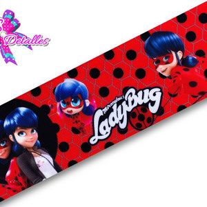 LBP07011 - Listón Estampado de 7,5 cm - LadyBug (por Metro)
