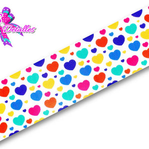 LBP06011 - Listón Estampado de 5,0 cm - Corazon (por Metro)