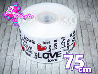 LBP07292 - Listón Impreso de 7,5 cm - Love (por Metro)
