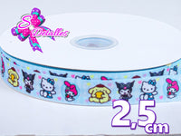 LBP04020 - Listón Impreso de 2,5 cm - Hello Kitty (por metro)