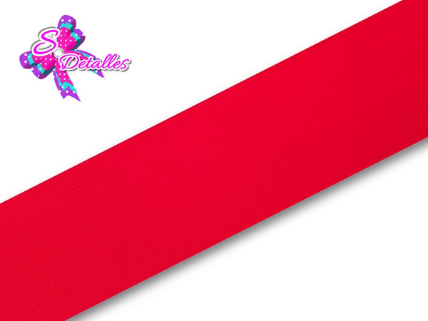 Listón Barrotado Unicolor de 7,5 cm – 250, Red, Rojo,
