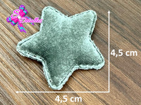 CMS30123 - Terciopelo de 4,5cm x 4,5cm - Estrella Gris