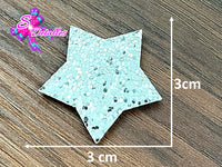 CMS30011 - Fieltro Glitter de 3cm x 3cm - Estrellas Plata