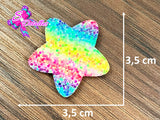 CMS30201 - Glitter de 3,5cm x 3,5cm - Estrella Multicolor