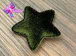 CMS30129 - Terciopelo de 4,5cm x 4,5cm - Estrella Verde Olivo