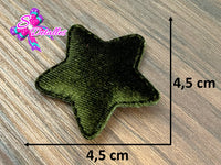 CMS30129 - Terciopelo de 4,5cm x 4,5cm - Estrella Verde Olivo