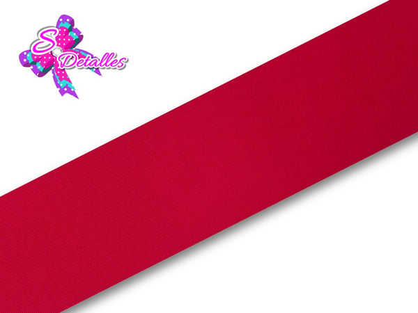 Listón Barrotado Unicolor de 7,5 cm – 260, Scarlet, Rojo Scarlet, 