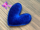 CMS30131 - Terciopelo de 5cm x 5cm - Corazon Azul Rey