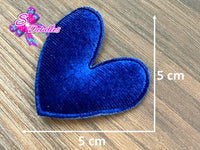 CMS30131 - Terciopelo de 5cm x 5cm - Corazon Azul Rey