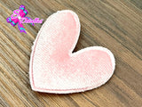 CMS30132 - Terciopelo de 5cm x 5cm - Corazon Rosado