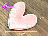 CMS30132 - Terciopelo de 5cm x 5cm - Corazon Rosado