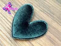 CMS30133 - Terciopelo de 5cm x 5cm - Corazon Gris Plomo