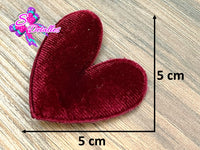 CMS30134 - Terciopelo de 5cm x 5cm - Corazon Vino