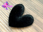 CMS30136 - Terciopelo de 5cm x 5cm - Corazon Negro