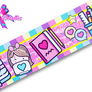 LBP07421 - Listón Estampado de 7,5 cm - Clases (por metro)